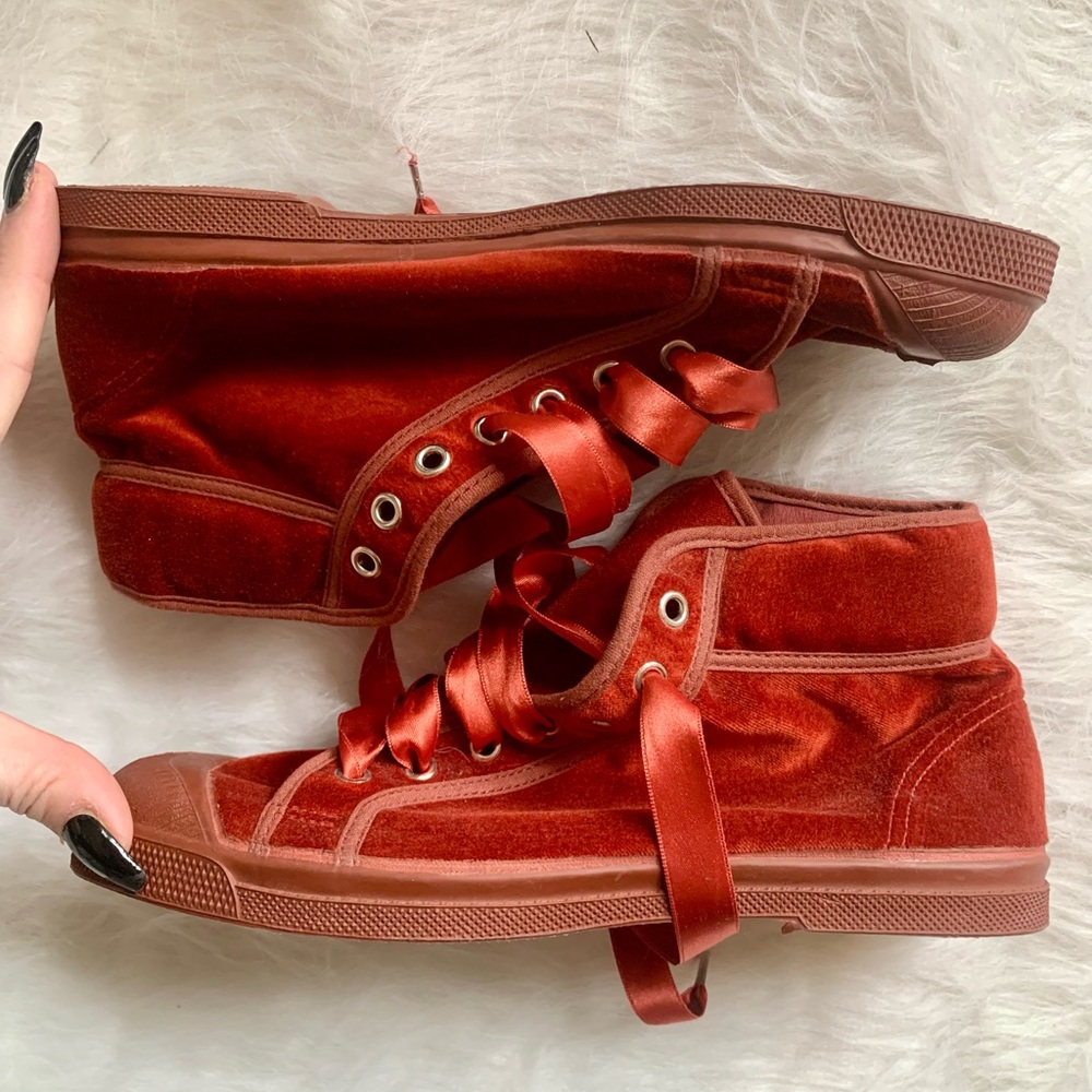 Bensimon x Free People velvet sneakers
